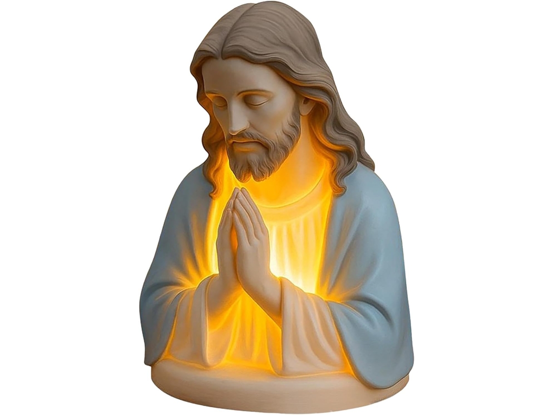 Luminária Noturna De Oração Elegante Em Formato Estátua Religiosa,