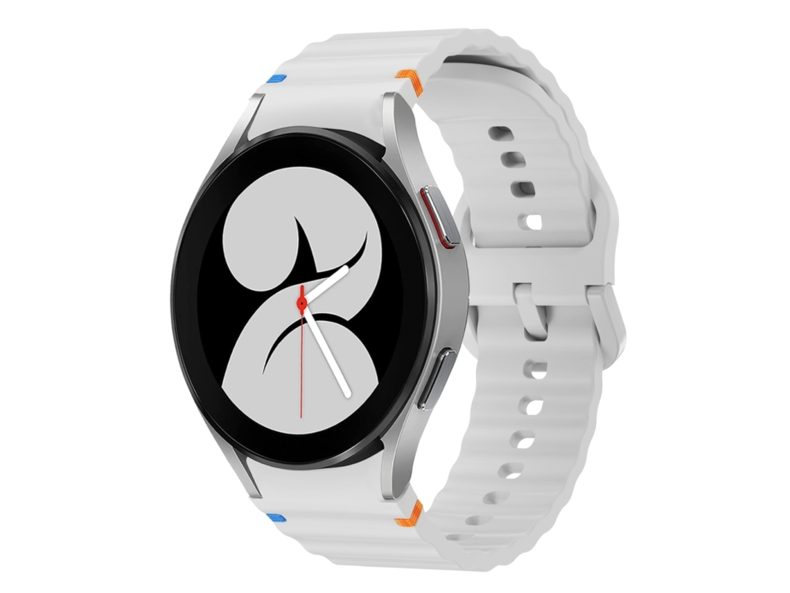 Bracelete para Samsung Galaxy Watch 4 Silicone com Padrão de Onda Cinza Claro XIAOMOYU (40mm/44mm)