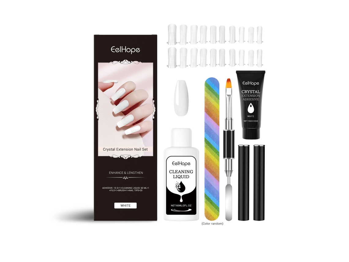 Kit De Extensão De Unhas Branco Cristal 06