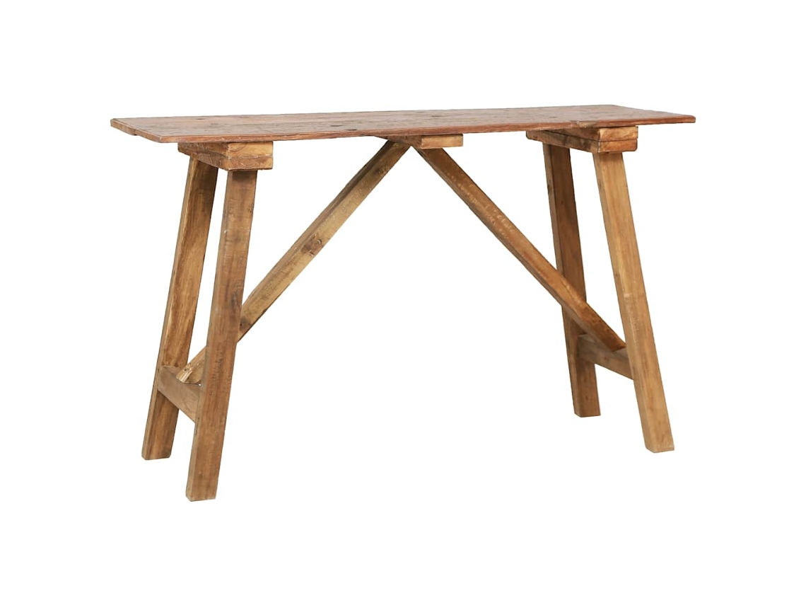 Vidaxl Mesa Consola 130x40x80 Cm Mistura De Madeira Recicladas