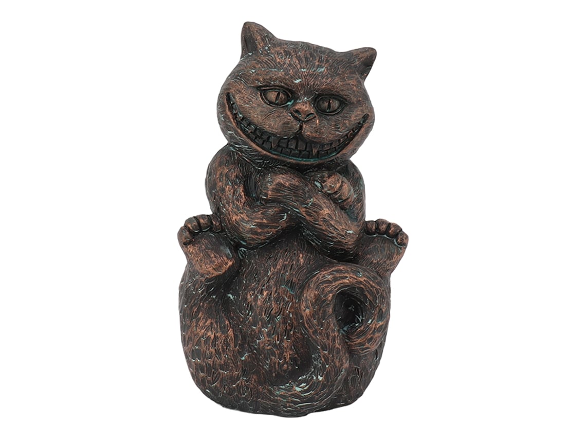 Decoração de Mesa e Jardim em Resina Gato Cheshire para Escritório e Casa