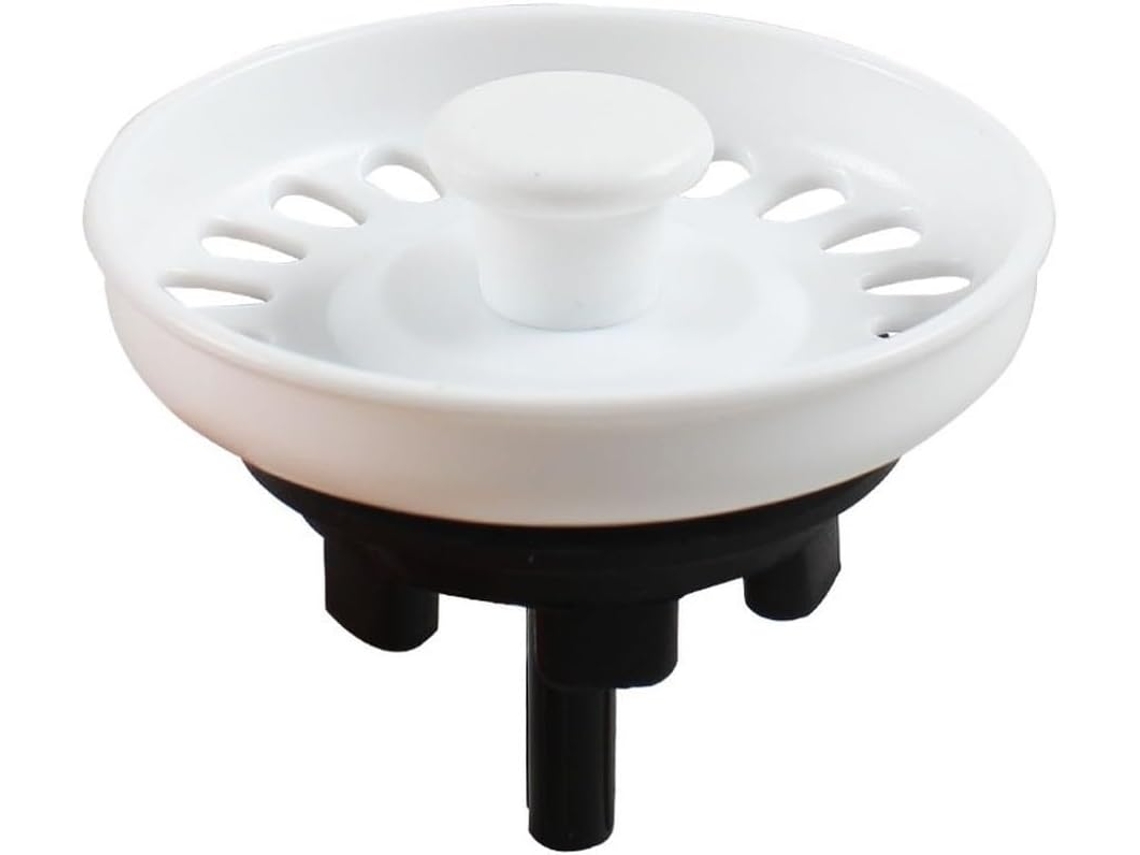 Ralo De Pia Cozinha Com Filtro Branco 74 Mm Para Cubas Acrílico.
