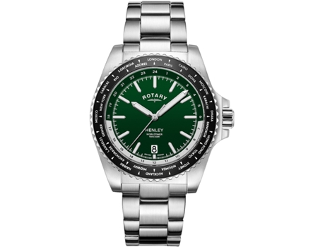 Relógio masculino prata aço inoxidável Gb05370/78 ROTARY