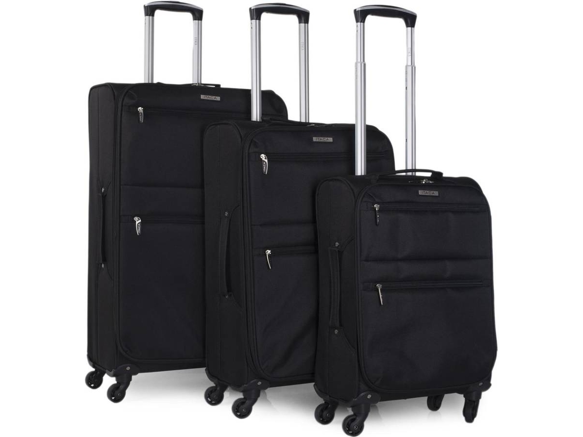 Conjunto de 3 Malas de Viagem ITACA Poliéster Eva Preto (35/75/110 L)