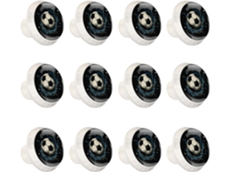 Puxadores E Botões Redondos Para Gavetas Armários, Conjunto De 12 Peças, Estilo Abstrato De Futebol, Puxadores Para