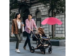Guarda-sol Rosa Fúcsia Com Revestimento De Prata Para Carrinho De Bebê, Haste Flexível Universal Anti-raios Uv