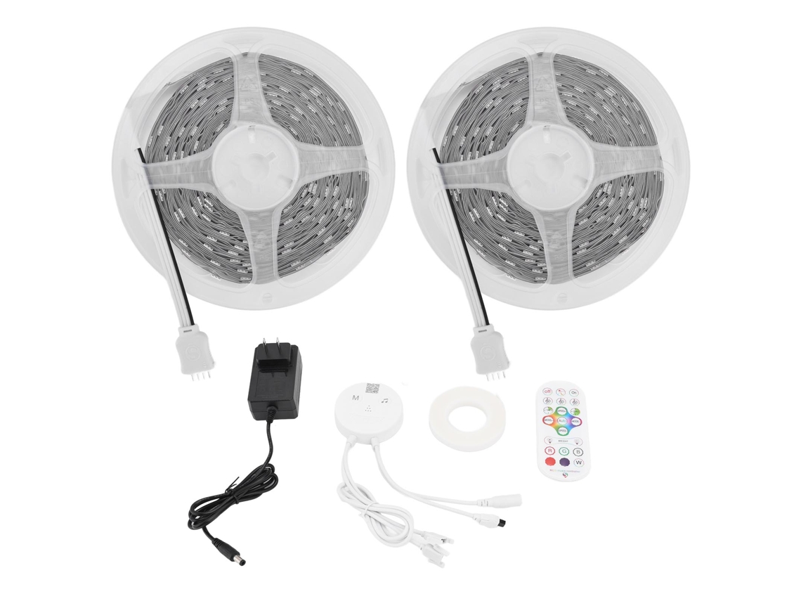Fita Led Rgb 15m com Controle App Bluetooth, Luz, Música, Iluminação Interna