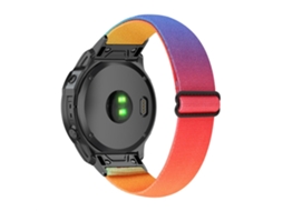 Bracelete de Nylon Elástico com Ferramenta para Garmin Fenix 7X/Fenix 3/Descent Mk1 Arco-Íris