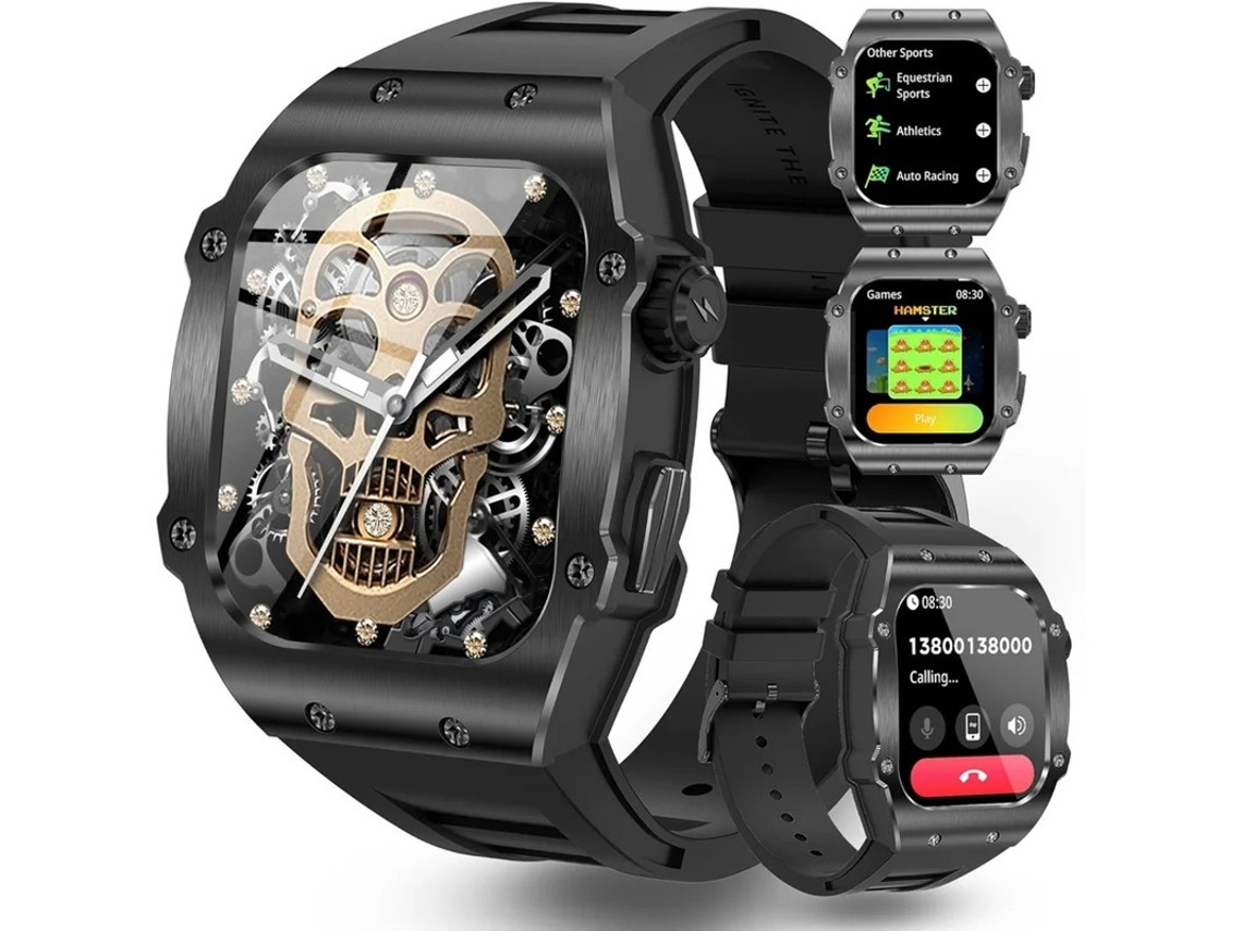 Smartwatch Fitness Tracker À Prova Dágua Touch Fabric Hd Super Large 1.91 Heart Rate Monitor Pedômeter Sound Monitor Bestvite