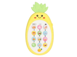 Brinquedo Telefone Celular Bebê Chupeta De Silicone Macio Com Luz E Música Educativo Aprendizagem Amarelo