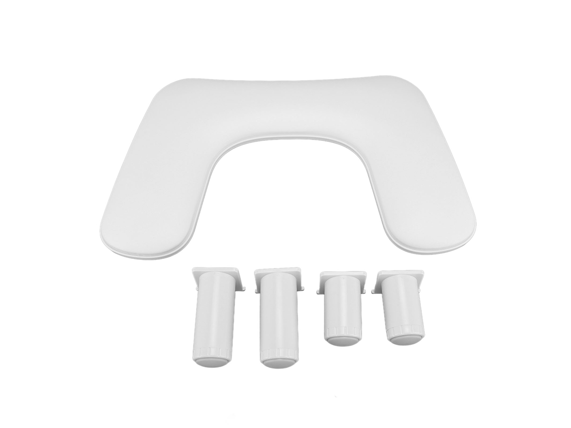 Apoio de braço para unhas com altura ajustável para duas mãos, almofada em couro PU, formato em U, portátil para manicure.