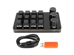 Teclado Mecânico Mini Com 12 Teclas E Chave Azul