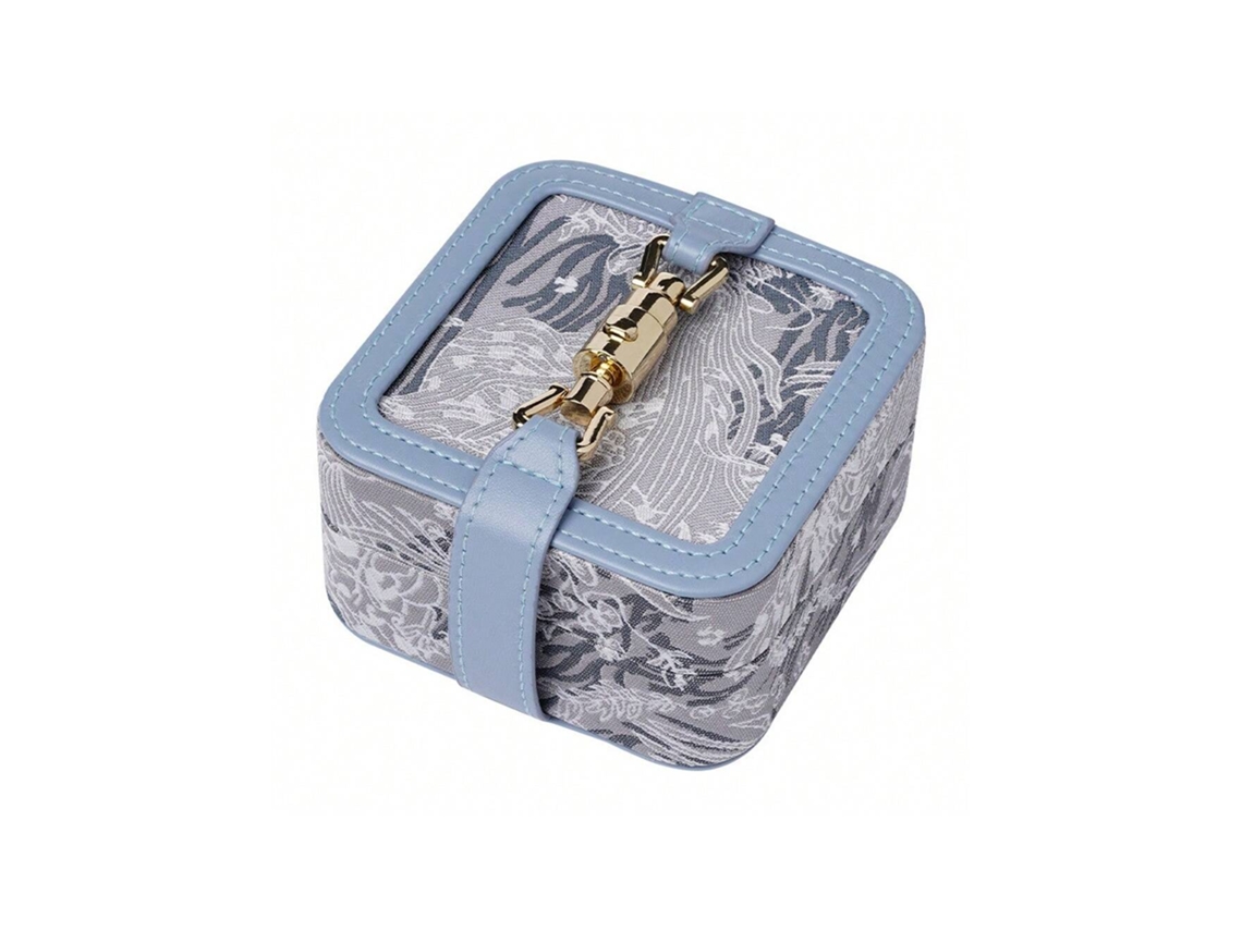 Caixa De Joias Portátil De Viagem, Estilo Retro Jacquard, Para Guardar Brincos, Batons E Anéis, 10105cm Igvtrade