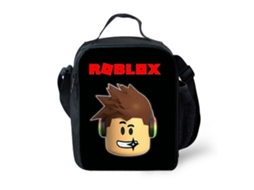 Lancheira térmica infantil com estampa Roblox, ideal para piqueniques e escola (adequada para meninos e meninas).