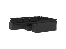 Garden Sofa Set, Garden Sofa Sets Vidaxl Preto Rattan / Vime (n/a)