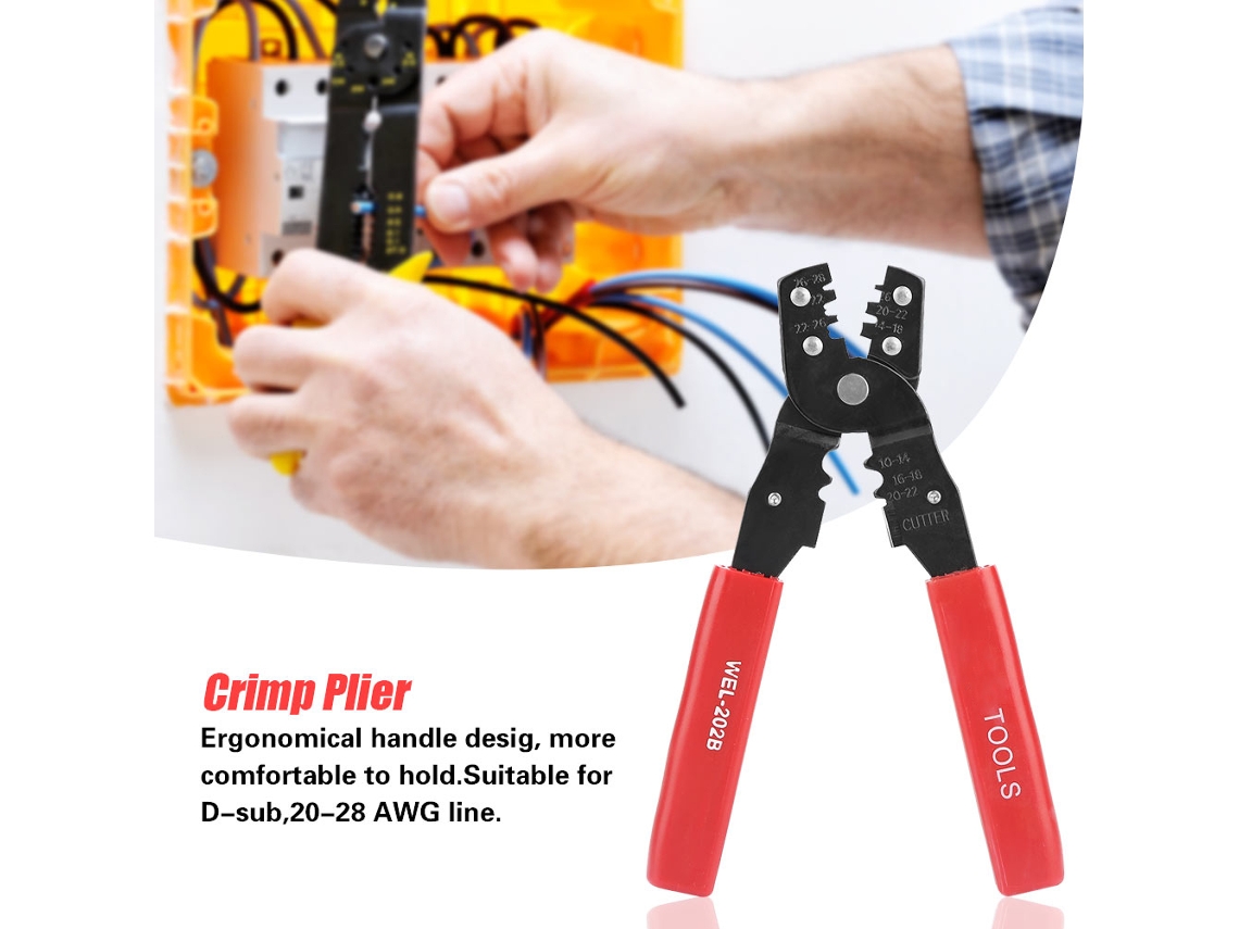 Ferramenta De Crimpagem Laxiscreed Para Cabos 20-28 Awg, Aço Inoxidável, Para Cravar E Descarnar Fios