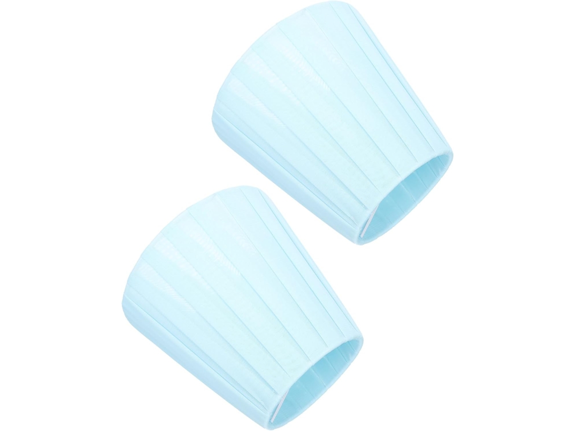 Conjunto De 2 Abajures Em Tecido Azul E Metal, Fáceis De Remover.