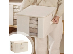 Caixa De Arrumação Em Algodão E Linho, Transparente, Com Janela, Lavável E Dobrável, Com Fundo Em Plástico Flye242894 Olysi Shop