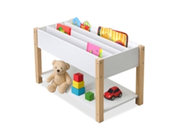 Estante Infantil Com 4 Prateleiras E Compartimentos Para Brinquedos, Branco