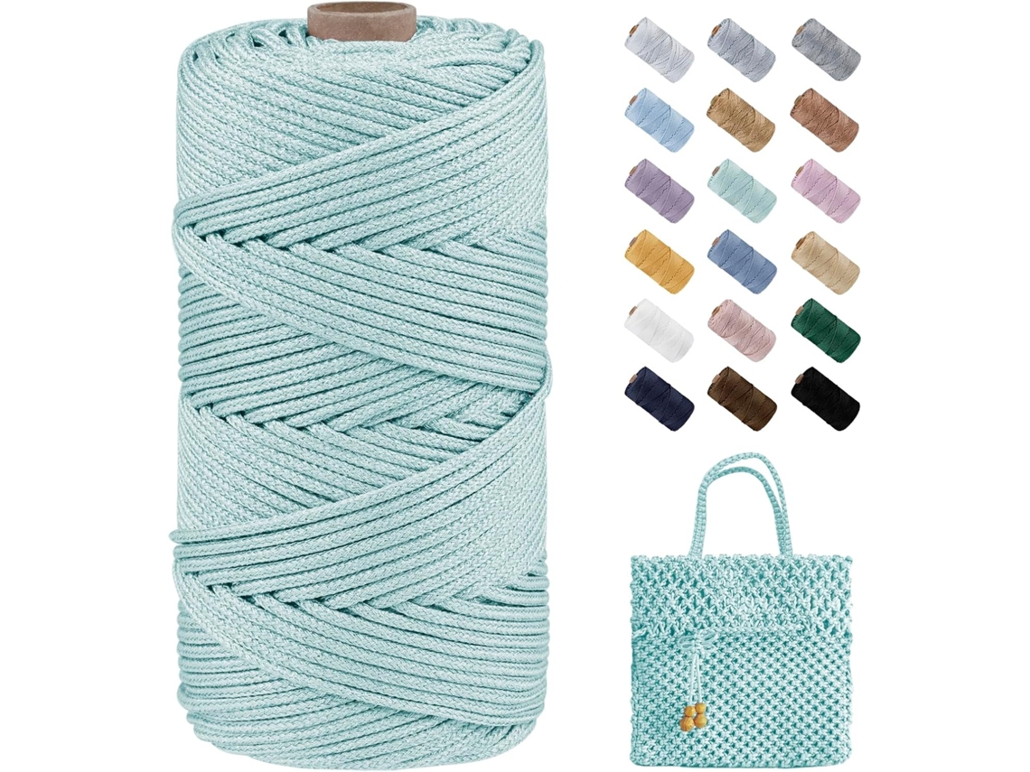 Cordão De Poliéster, 2 Mm, 150 M, Com Glitter Para Macramê E Crochê