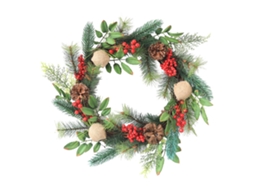 Decoração De Natal Laxiscreed - Coroa De Vime Para Porta Com Enfeites Festivos E Elegantes