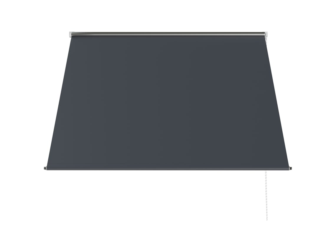 Toldo Retrátil para Janela 150x120 Cm com Estrutura de Alumínio Ângulo de Inclinação Ajustável Anti uv e Impermeável Cinza Escuro ORBITRA COMMERCE