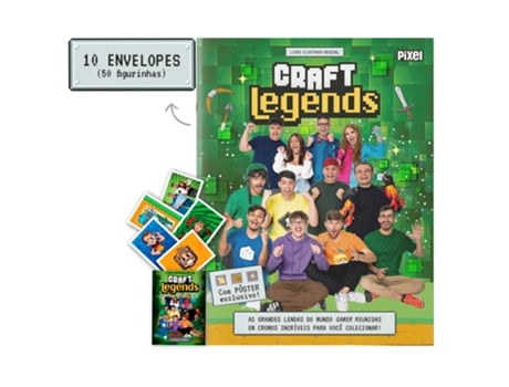 Livro Álbum Oficial Craft Legends 10 Envelopes De Figurinhas De Craft Legends (português Do Brasil)