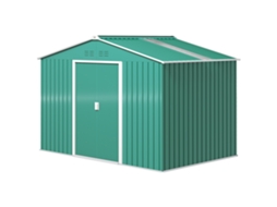 Galpão de Jardim 4,9m² 277x195x192cm com 2 portas deslizantes telhado inclinado 4 janelas verde | S/MARCA