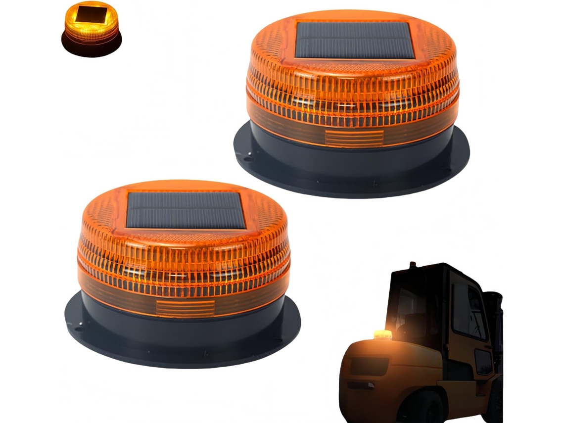 Sinalizador De Advertência Led Âmbar, Alimentado Por Energia Solar, Sem Fio, Recarregável, Luz Estroboscópica Led Para