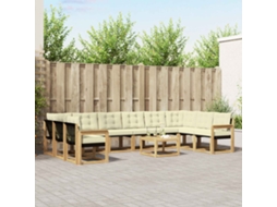 Vidaxl Conjunto De Sofás Para Exterior 11 Pcs Branco E Creme