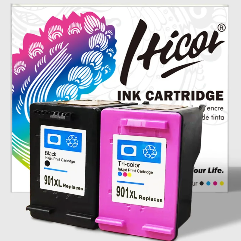 3 Tinteiros Refabricados Para Impressoras Hp Officejet 4500, Modelos 901, 901xl, Cc653a E Cc656a.