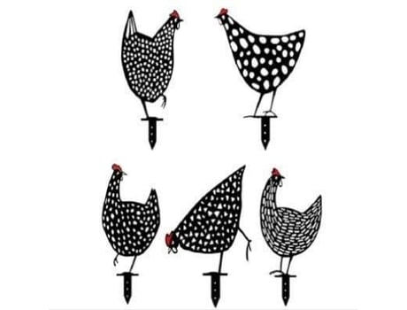 Galinha realista, decoração de jardim, arte de quintal de frango, estacas de jardim, decoração de quintal, galinha acrílica, silhueta requintada d