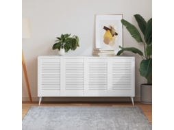 Vidaxl Portas De Armário 4 Pcs Design De Persiana Pinho Maciço Branco