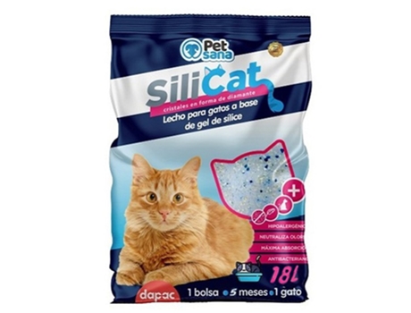 SILICAT Gel de Sílice para Gatos Alternativa a Arena Absorbente Natural 100% Económico Seguro para El Gato Y El Ambiente