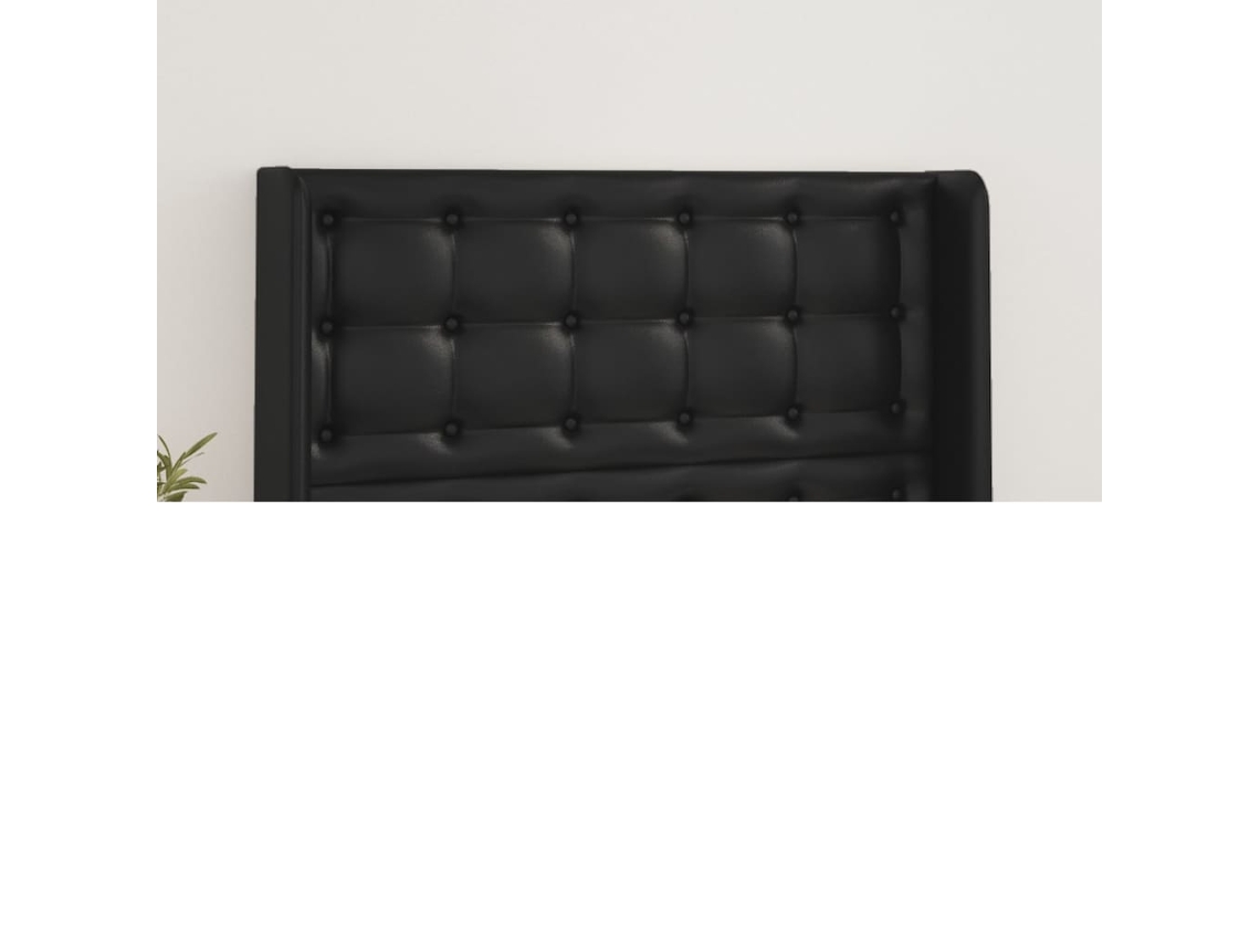 Cabecero con Alas de Polipiel 103x16x118/128 Cm Negro