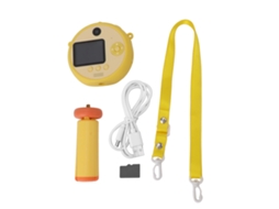 Câmera infantil Laxiscreed S8 Lollipop com lentes duplas para fotos e selfies divertidas.