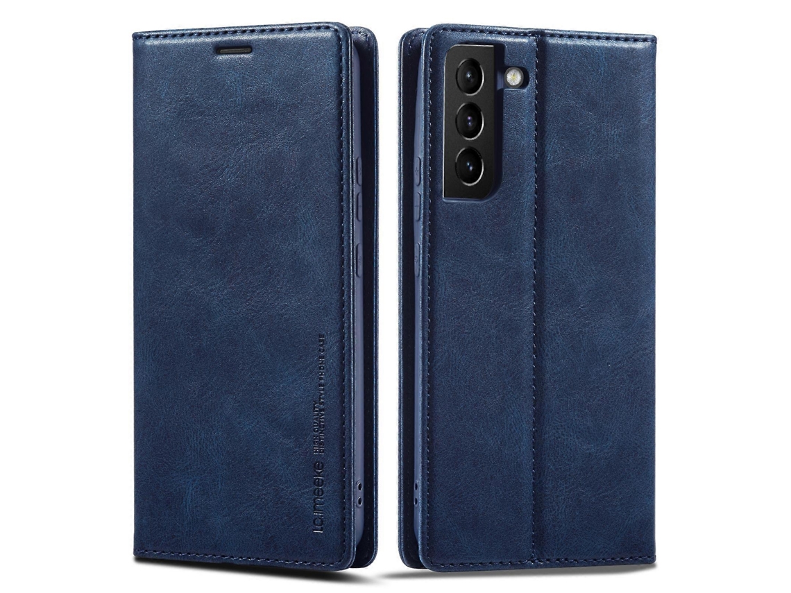 Capa De Couro Antirroubo Com Rfid Lc.imeeke Para Samsung Galaxy S21 5g