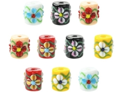 Escolha Sólida - Correntes De Vidro 10 Unidades - Fixadores De Distância Pintados - 5 Cores - 13x13mm - Para Fazer Joalheria - Ótimo Para Oficinas De