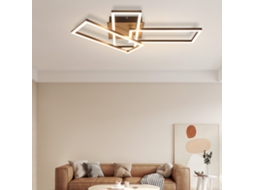 Led Luz De Teto Para Quarto Com Moldura Preta 64.3 Cm Regulável Com Controle Remoto Moderno Regulável Nettlife