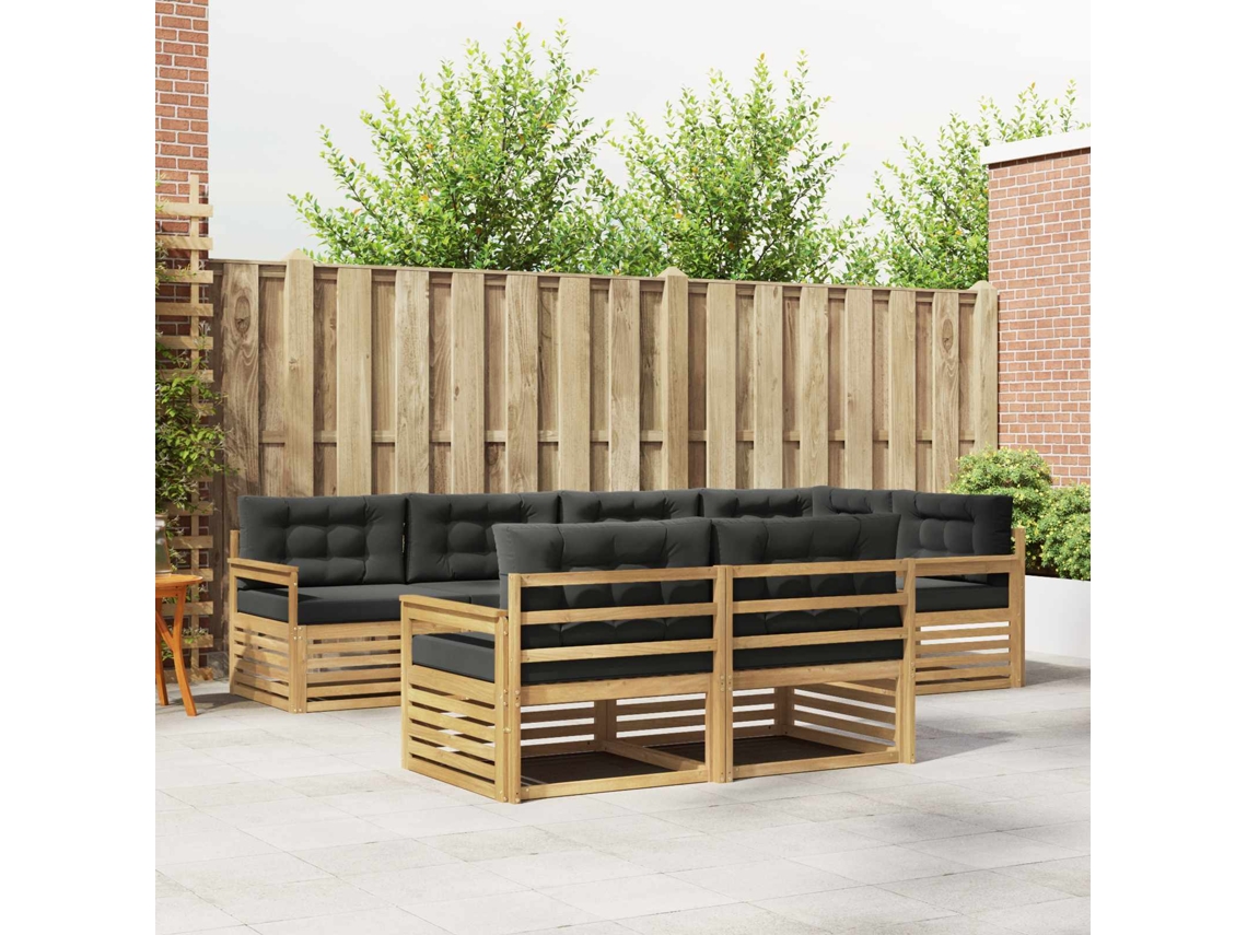 Vidaxl Conjunto De Sofás Para Exterior 7 Unid. Branco E Antracite