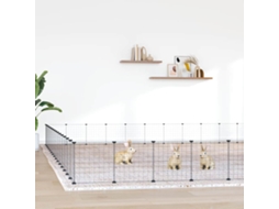 Vidaxl Gaiola P/ Animais De 60 Painéis C/ Porta 35x35 Cm Aço Preto