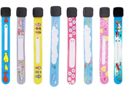 Pulseira Anti-Perda Infantil, PVC, 16 Peças, Ajustável e Reutilizável