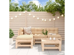 Vidaxl 5 Pcs Conjunto Lounge De Jardim Madeira De Pinho Maciça