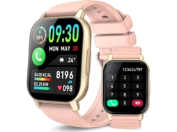 Smartwatch Com Função de Chamada Bluetooth 1.85 Polegadas à Prova Dágua Ip68 Compatível Com Android/ios Dourado Yizhood