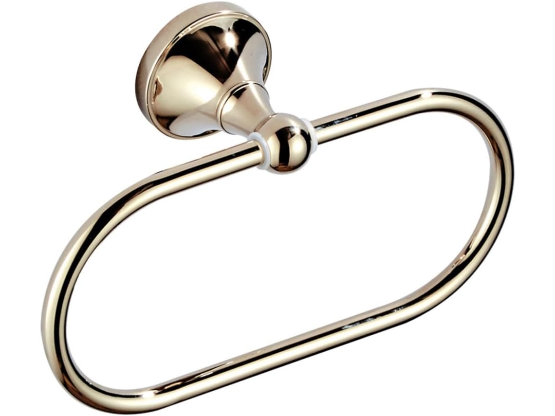 Porta-toalhas De Parede Oval Moderno Em Cobre Dourado, Resistente À