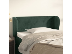 Cabecero con Alas de Terciopelo 93x23x78/88 cm Verde Oscuro