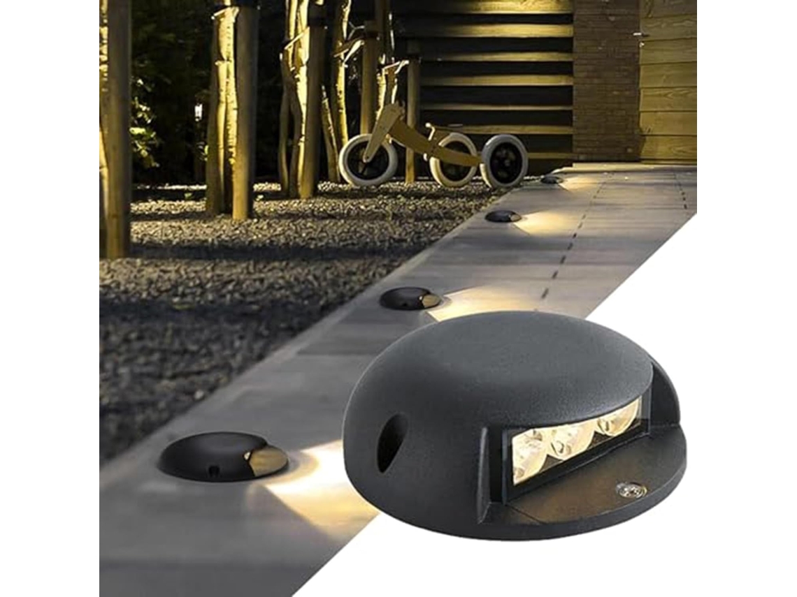 Luminária Led Embutida Exterior Luzes Prova Ip65 Iluminação Lateral Ac12 24v 1 Pontes Jardins Vermelha 4w Solo À D Água GOKOCO