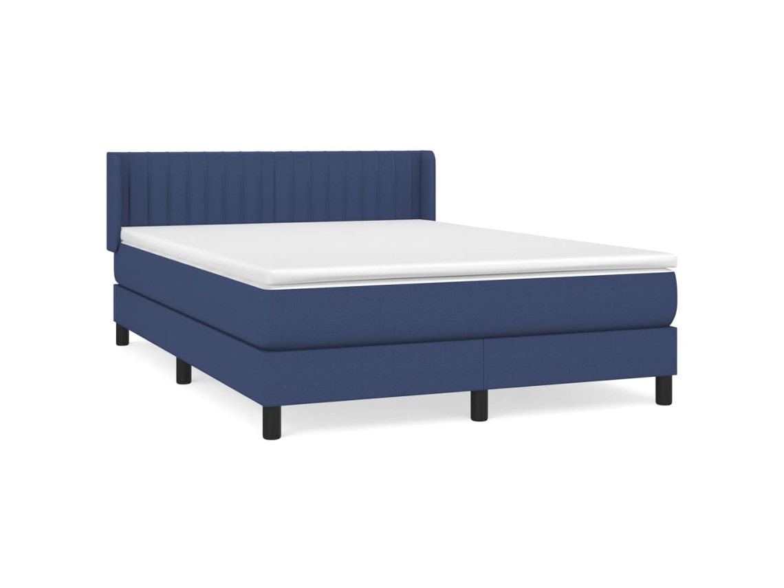 Cama com Molas/colchão 140x190 Cm Tecido Azul MAISON EXCLUSIVE