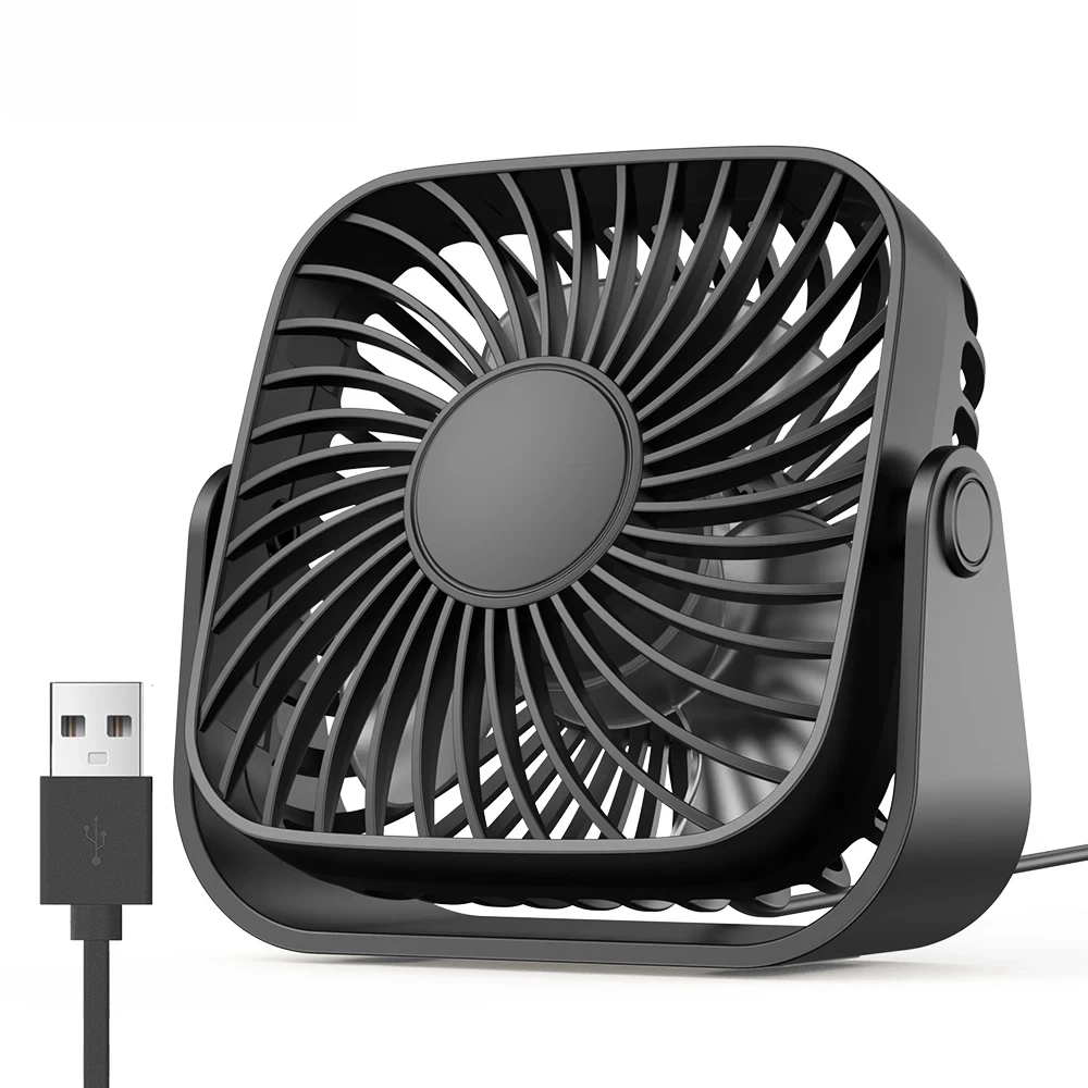 (preto) Mini Ventilador Portátil Usb De Nova Geração Para Camping, Ventilador De Mesa Silencioso Com 3 Velocidades