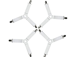 Prendedores De Canto Para Cama, Lençol, Capa Colchão, Elásticos Ajustáveis ​​para Roupas Cama Resistentes, Pa Aquaforge Aquaforge (branco, 4 Unidades)